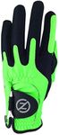 Zero Friction Men's Compression Synthetic Left Hand Universal Fit Golf Glove, One Size, Lime Green, GL00003