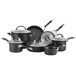 Circulon 87376 Symmetry Hard Anodized Nonstick Cookware Pots and Pans Set, Aluminum, Black