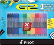 PILOT Pen G2 Assorted Premium Gel Ink Pens, Retractable And Refillable, Fine Point, 0.7mm, 20 Count Pens