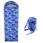 Kids Sleeping Bags - Camping Sleeping Bags with Carry Bag - Compact Sleeping Bag for Hiking, Backpacking 3 Season Warm & Cool Weather, Lightweight Waterproof Outdoor Travel for Boys Girls (Blue-Teen)