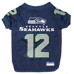 Pets First NFL Seattle Seahawks Jersey for Pets. - Seattle Seahawks Raglan Jersey '12th Man' - X-Large. Cutest Football Jersey for Dogs & Cats