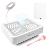 Nail Dust Collector for Acrylic Nails, 40W Powerful Vacuum with Dust Brush, Dust Extractor with Nail Filter for Salon (White)…