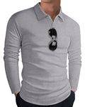 HMIYA Mens Shirts Long Sleeve Polo Classic Top Casual Basic Shirt Solid Color Cotton Tees Golf Stylish Tops 2024