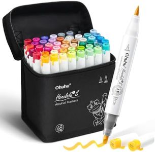 Ohuhu Alcohol Markers Brush and Soft Chisel: AP Certificated 48-color Dual Tips Drawing Markers for Artists Beginners Adults Cozy Coloring Illustration Sketching - Honolulu 2S - Refillable