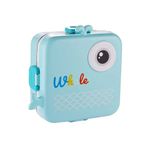 Wosta Lunch Box, Cartoon Lunch Box with Leak Proof Lid and Reusable Steel Spoon & Sauce Containers Ideal for Men, Women’s and Kids School, Office and Travel. (Blue - Whale Design)