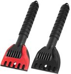 GOHHME Ice Scraper for Car Windscreen, 2 Pack Snow Scraper Frost Removal Tool with Foam Handle No Scratches Ice Snow Frost Removal for Car SUV Truck Windshield (black&red, 10.8 x 4 in)