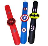 GoMerryKids Pack of 3 Super Hero Slap Bracelets for Girls Colorful Star Slap Wrist Band Bracelets for Kids Girls Unicorn Silicone Slap Bands for Kids Birthday Return Gift for Girls & Boys