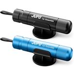 JUFO 2 packs Car Escape Tool with Seat Belt Cutter Emergency Car Window Breaker Escape Safety Hammer (Black+Blue)