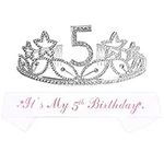 5th Birthday for Girl, 5th Birthday Girl Tiara and Sash, 5 Year Old Birthday Party Supplies
