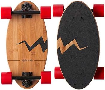 Eggboards Mini Longboard Cruiser Skateboards - Small Board for Adults and Kids with Wide Skateboard Deck 19 Inch in Bamboo Wood