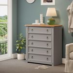 Mercers Furniture Corona Grey Wax Small 5 Drawer Chest