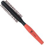 Kobe Professional Quiff Roller Round Hair Brush with Red Rubber Grip Handle - Slick Back Hair Brush, Curly Hair Brush Ideal round hair brush for men and Barbers