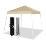 Crown Shades Beige Gazebo 3m x 3m Base 2.5m x 2.5m Top Heavy Duty Pop Up Gazebo Waterproof Shelter Height Adjustable Camping Gazebo for Garden and Beach with Carry Bag​