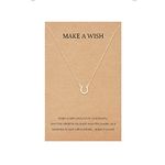 Lucky Horseshoe Necklace for Teen Girls Small Horseshoe Pendant Necklace for Women Teen Girl Gifts