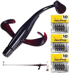 ArcPro Paddle Tail Swim Baits, 30Pcs TPE-Soft Plastic Baits, Unique Vibrating Swim Action, Shaky Sinking Motion, Crappie Lures, for Saltwater/Freshwater, Great Bait for Family Fishing, Black and Red