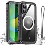 AICase Compatible with iPhone 16 Case Waterproof Compatible with Mag Safe, Clear Water Proof Shockproof Dustproof Snowproof Full Body Rugged Phone Case Built-in Screen Protector