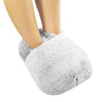 SUPERFA Rubber Hot Water Bottle for Feet, Feet Warmers for Women, Foot Warmer Slippers for Winter (Grey)