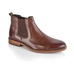 Silver Street London Men's Leather Argyll Chelsea Boot (Brown, 10 UK, numeric_10)