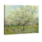 Wieco Art - The White Orchard by Van Gogh Famous Oil Paintings Reproduction Large Modern Gallery Wrapped Landscapes Artworks Giclee Canvas Prints Green Pictures on Canvas Wall Art for Home Decorations