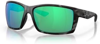 Costa Man Sunglasses Tiger Shark Ocearch Frame, Green Mirror Lenses, 64MM