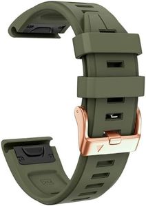 Fleshy Leaf QuickFit 20mm Watch Band Compatible with Garmin Fenix 7S 5S/ 5S Plus, 6S/ 6S Pro, D2 Delta S, Descent Mk2S - Silicone Replacement Strap Bracelet Wristband - Smart Watch Accessories (Army green)