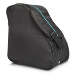 Navaris Universal Ski Boot Bag - Outdoor Skiing Shoe and Helmet Bag for Ski Boots and Snowboard Boots for Men and Women - One Size (Black and Teal)