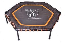 SkyJumper 50 Inch Hexagonal Spring Free with Bungee Cords Rebounder Trampoline for Exercising (Foldable)