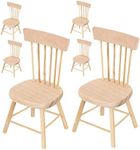 Parliky 6pcs Dollhouse Chair Miniature Dollhouse Mini Furniture Mini Bookcase Dollhouse Wooden Chairs Dollhouse Armchair 1/12 Chairs Mini House Wood Chair Simulation Mini Chair Counter