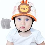 Orzbow Baby Safety Helmet, Breathable Baby Head Protector for Crawling and Walking,Adjustable Infant Crash Helmet, Anti-Collision,Ultra-Lightweight,Premium Cotton and EVA (Orange Lion)