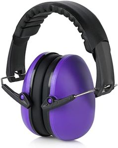 Hearing Protection and Noise Reduction Earmuffs - Lightweight, Adjustable and Foldable NRR 20dB Safety Ear Protection for Shooting, Heavy Machinery Work and Hunting Fits Adults and Kids, Purple