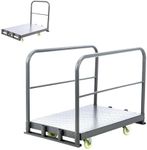 2in1 Steel Panel Truck Cart - 2000lbs Capacity, Heavy Duty Platform Truck, Non-Slip Surface, Moving Platform Hand Truck with 5" Swivel Casters, Utility Push Cart for Grocery/Laundry/Stall/Storage