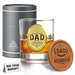 CROWNLY CRYSTAL® Gold Gifts for Dad Birthday Whiskey Glass Dad Gifts from Daughter Personalized Gift Best Dad Ever Dad Gifts from Son Happy Birthday Daddy