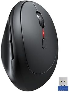 TECKNET Ratón Inalámbrico Ergonómico, 4800DPI Ratón Vertical, Reducción de Ruido Superior al 90%, 6 Botones, 2.4G Ratón Inalámbrico Silencioso para Computadora Portátil, PC, Chromebook, Mac