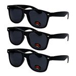 Classic Wayfarer Style Sunglasses by Ray Solée with Ultraviolet Tinted Lenses for UV400 UVA & UVB Protection | Special 3 Pack (Black)