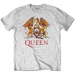 Queen Kids T Shirt Classic Crest Band Logo Official Heather Grey Ages 3-14Yrs Size Medium (7/8 Yrs)