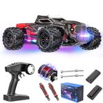 EVARY 1:12 Large RC Cars with Lights,48+ KM/H Hobby Grade High Speed Remote Control Car for Adults Boys,All Terrain 4WD 2.4GHz Off Road Monster RC Truck with 2 Battery for 40+ Min Play