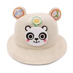 VRITRAZ Breathable Polyester Cloths Kids Beige LuckyBear Hat for Boys and Girls, Summer Sun Protection, 3 to 10 Years