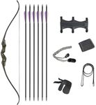 S F 60" Takedown Recurve Bow - Bamboo Limbs Archery Right Handed Riser Bow for Hunting and Target Shooting 30Lbs-Set