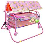 BACHAA JI TOY Baby jhula Swing for Sleeping Cradles palna for Babies New Born Baby Kids Baby Swing Cradles for 0 to12 Month(Pink)