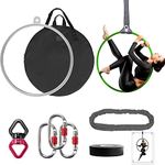 DASKING Aerial Hoop 85cm/90cm Aerial Ring Set Fully Strength Tested 500LBS Single Point Circus Aerial Equipment Yoga Hoop With Accessories And Storage Bag (90CM/25MM)