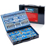 HIGHFIRE 86 PCS Tap and Die Set, SAE and Metric Standard, Large Tap and Die Set with Hex Shape, Titanium Coated Tap and Die Set with Storage Case, All-in-ONE Tap and Die Set