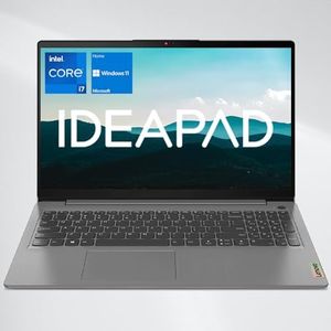 LENOVO IdeaPad 3 Premium Laptop, 15.6" FHD Display, Intel Core i7-1255U (Beats Ryzen 7 7730U), 40GB SSD, 1TB SSD, Numeric Keypad, SD Card Reader, HDMI, Wi-Fi, Windows 11 Home, Grey