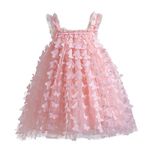 NNJXD Baby Girl Casaul Summer Dress Butterfles Toddler Girl Tulle Dresses 1974 Pink Size(80) 6-12 Months