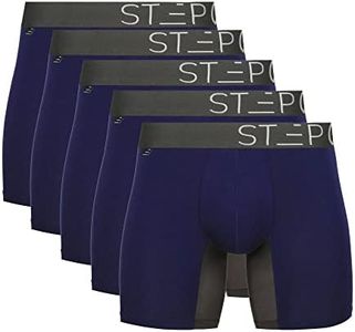 Step One Mens Underwear Boxers 5-Pack - Moisture-Wicking, 3D Pouch + Chafe-Reducing Men's Underwear. Men's Clothing Fabric Made from Organic Bamboo Trunks - Boxer Briefs