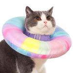 EWES Cat Recovery Cone Collar Soft Alternative Neck Cones to Stop Licking for Cats Dogs Kitten Comfy Elizabethan Collars After Surgery Cat Dog Donut Cone for Pet e Collar M Size