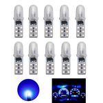 YOUNLEN T5 LED Bulbs, 2721 27 37 286 PC74 LED Bulb, for Car Interior Light Dashboard Auto Instrument Lamp Replacement, 12V 0.6W 40LM 3014 Chips, Pack of 10（Blue）