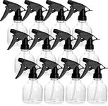 Bekith 12 Pack 8 Oz Empty Plastic Spray Bottle with Black Trigger Sprayers - Adjustable Head Sprayer from Fine to Stream - Refillable Sprayer for Water, Kitchen, Bath, Beauty, Hair, and Cleaning