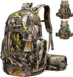 Kioqiear Hunting Backpack,Outdoor Gear Hunting Pack with Rain Cover,Durable Large Capacity Hunting Day Pack., Green Camo, Large, Fashion