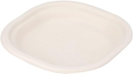 e kysa basics Disposable Square Bagasse Plates, 9 inches, Set of 20 pcs - Beige