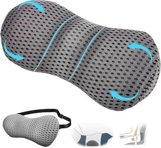 Fiabgum Lumbar Support Pillow - Back Pillow for Low Back Pain Relief,Ergonomic Streamline Car Seat,Breathable & Detachable & Washable,Office Chair, Recliner and Bed (Gray)